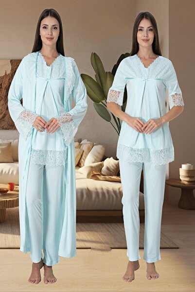 ByLohusa طقم بيجامة للحوامل باللون الفيروزي من Effortt