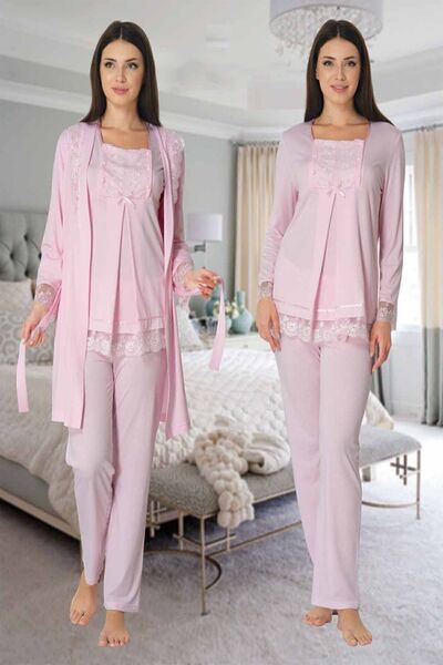 Effortt Mayss Collections 3044 Pink Maternity Pajamas Set with Dressing Gown