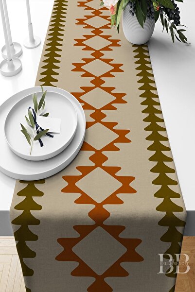 Belle Benoit Modern Orange Double Sided Printed 4-Piece Pillowcase, Throw Pillow Cover and American Service Runner Set