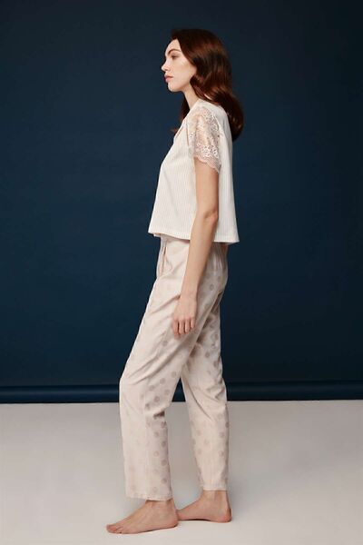 Bonnie Clyde Bonnie&Clyde Women's Beige Viscose Pajamas Set - B1&C1.0.0.2.10 Set of 2