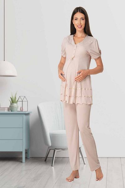 Effortt Σετ πιτζάμες εγκυμοσύνης Mayss Collections 8022 Mink Color