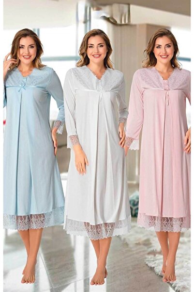 Effortt Cămașă de noapte de maternitate din dantelă roz 7043