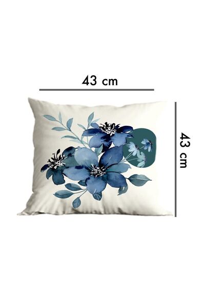 Belle Benoit Set de 6 design albastru și alb cu imprimeu dublu față, decorativ, husă de pernă pentru canapea, husă de pernă