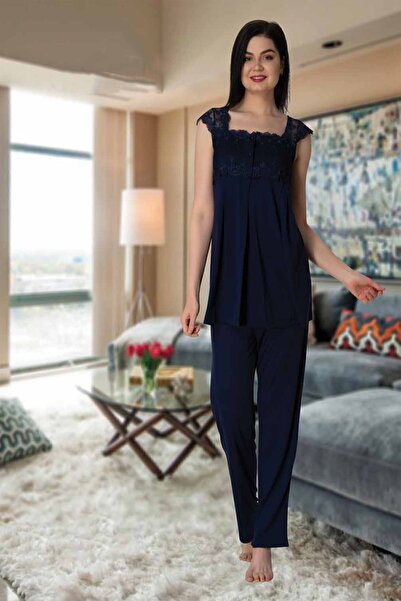 Effortt Mayss Collections 2303 Set de pijamale de maternitate de culoare bleu...