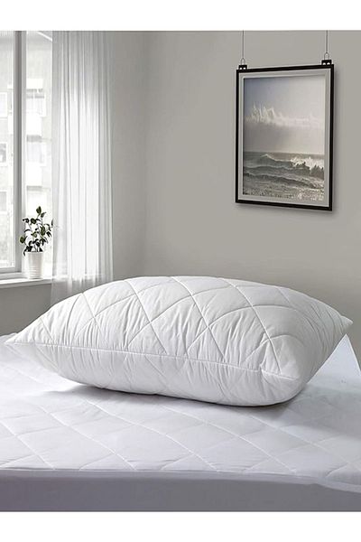 SUVAY 6 Pieces Quilted Pillow Cover Cotton Zippered Anti-Sweat Pillow Protector Case
