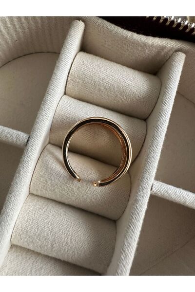 ringbox Gold Zirkon Taşlı Üç Sıra Kadın Yüzük