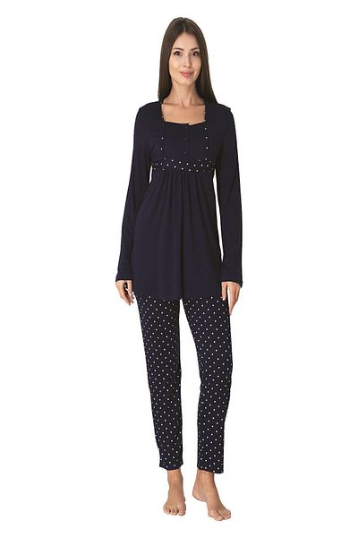 ByLohusa Effortt Navy Blue Maternity Pajama Set