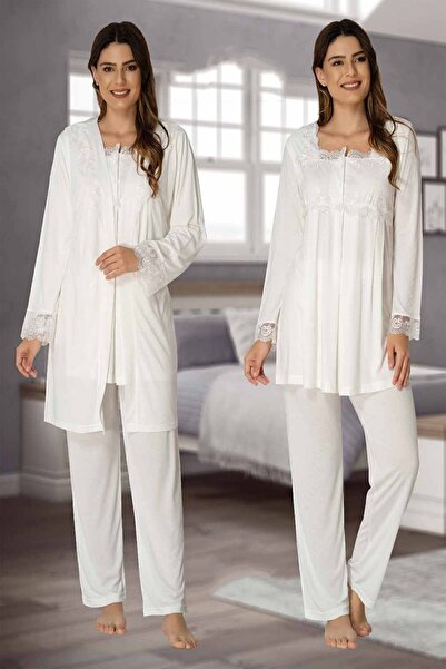 Effortt Mayss Collections 2401 Ecru Color Maternity Pajamas Set with Dressing...