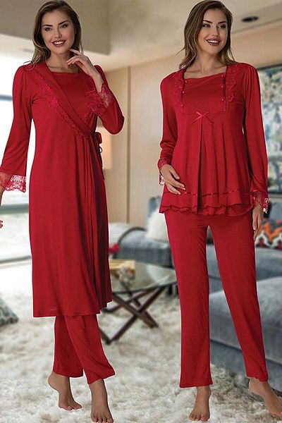Effort Pijama طقم بيجامة للحوامل باللون الفوشيا من Zerre Bebe