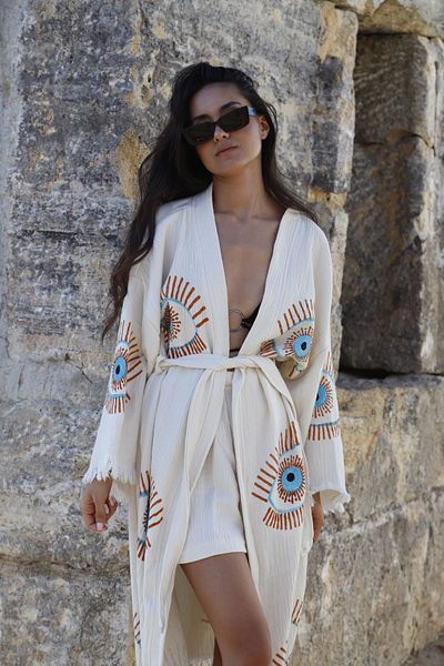 Cyc Atelier Patterned Stone Printed Kimono/bathrobe