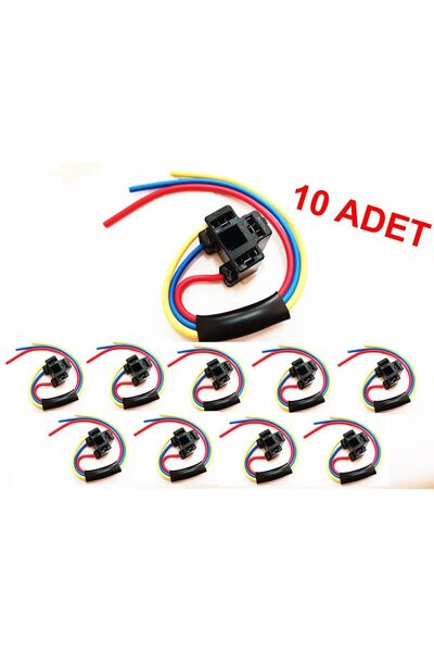 Genel Markalar Far Fişi H4 Ampul Duyu Atom Far Fişi 10 Adet Lüx Li 1.5mm Kalı...