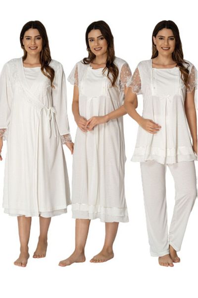 Effort Pijama Γυναικείο εκρού σετ μητρότητας 4 2050