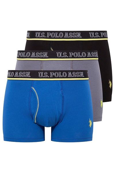U.S. Polo Assn. Z.8E.T.0.A.G.5R.0.8P Η.Π.Α. POLO ASSN. Ανδρικό Anthracite-Sax-Black Boxer 3 συσκευασιών