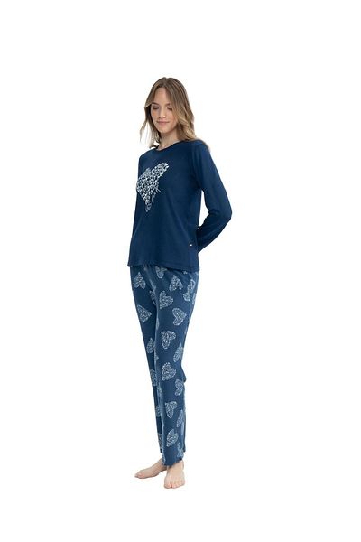 U.S. Polo Assn. BAZA. Polo Assn. Set de pijamale de damă bleumarin cu gât rotund