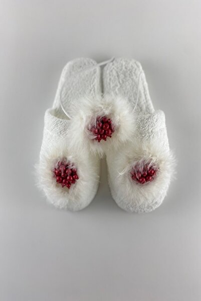 ByLohusa تاج ونعال للحوامل من ريش اللؤلؤ الكرزي من إيفورت