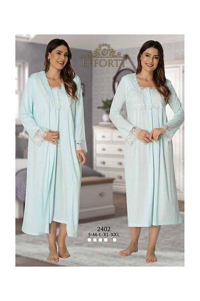 Effort Pijama Μακρυμάνικο νυχτικό Efort Maternity Dressing Gown
