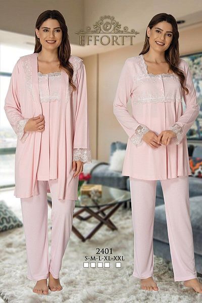 Effort Pijama Maternity Pajama Set with Dressing Gown