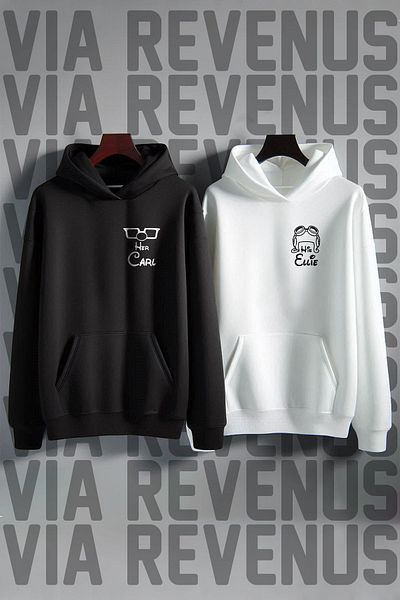 Vordevia Ellie and Carl Printed Oversize Lover Combination Sweatshirt