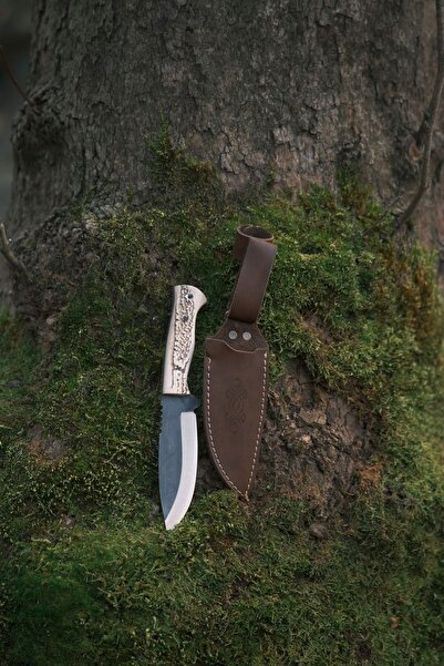 shop El Yapımı Geyik Boynuzu Saplı Özel Bushcraft Bıçağı, Av ve Doğa Sporları...