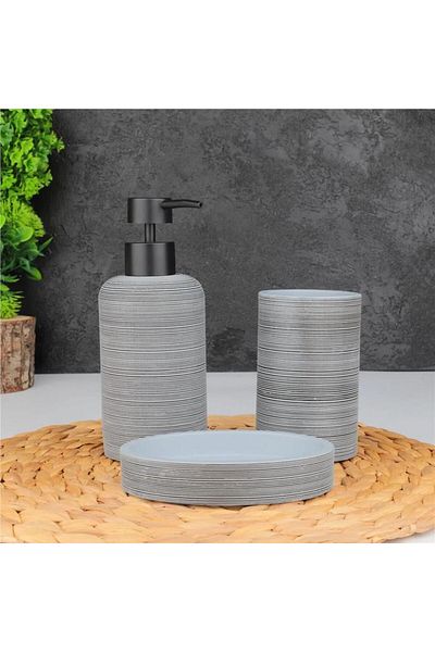 MİEN Mien Polyresin 3-Piece Liquid Soap Dispenser Set - Cn-56793