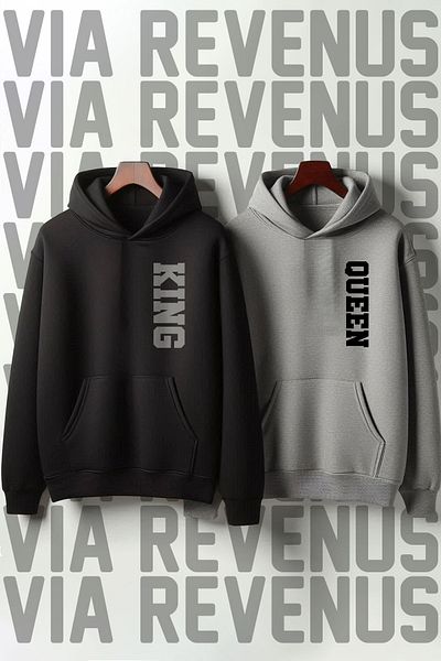 Vordevia King Queen Printed - Lover Oversize Combination Sweatshirt