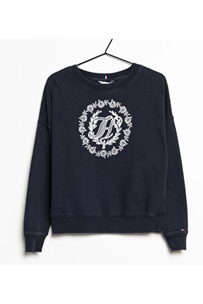 Tommy Hilfiger organik pamuk oversize rahat kesim floral sweatshirt