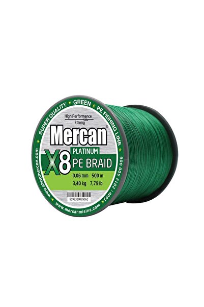 Mercan Pe Knitted Platinum X8 Green Thread 500m Line