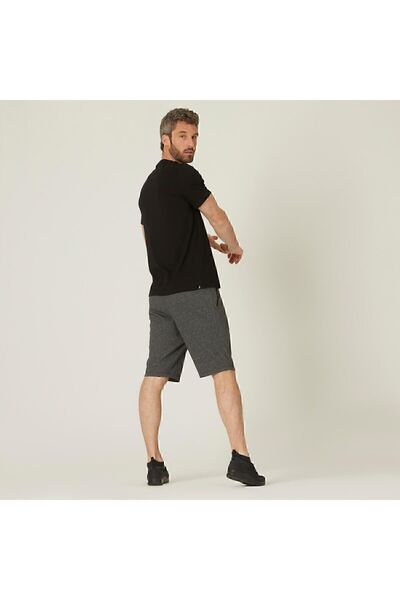 Decathlon Domyos 500 Model Dark Gray Men's Sports Shorts - Regular Fit, Lightweight Training