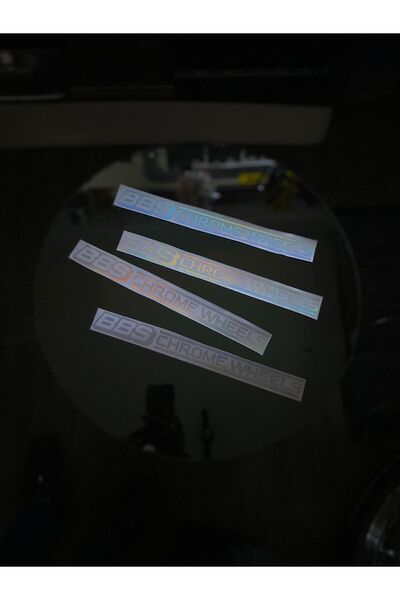 Emir garage Bbs Jant Hologram Chrome Wheels Yazı Sticker Takımı 4'Lü Set