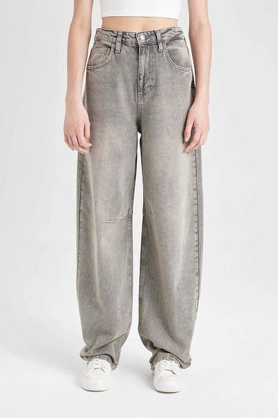 DeFacto Baggy Fit Hohe Taille Lange Jeans Gewaschene Hose 3162368