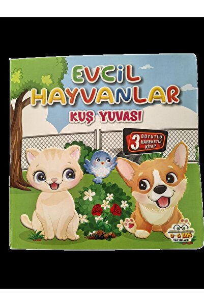 0-6 Yaş Yayınları 3 kitaplık 3 boyutlu hareketli evcil hayvanlar kuş papağan ...