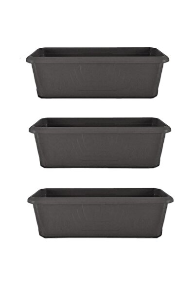 bimbambom Dış Mekan Saksı, Renkli Sebze Saksısı Antrasit 3 Adet 30 lt