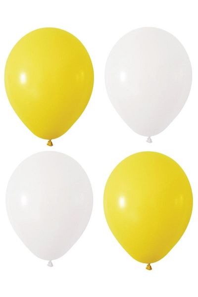 HKNYS Yellow White Color Pastel Latex Balloon 15 Pieces