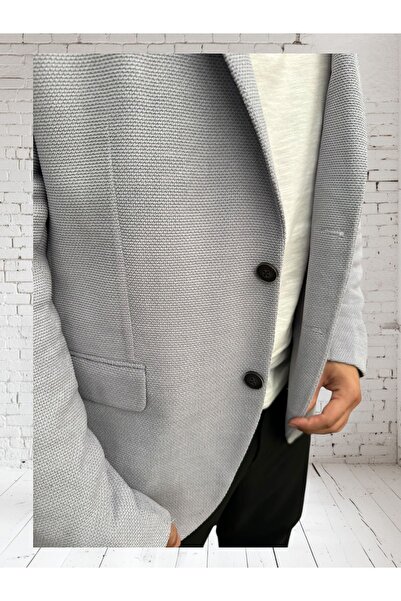 Luisero Αθλητικό μπουφάν Vad ανοιχτό γκρι κηρήθρα με υφή ανδρικό σακάκι