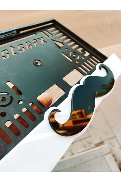 Genel Markalar Motorsiklet  Uyumlu Plakalık Bıyık Model Lazer Kesim Pleksi 3d Kabartma