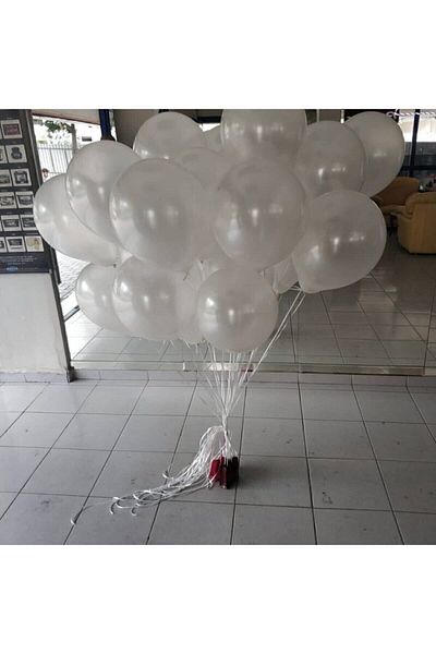 HBK White Metallic Balloon 10 Pieces