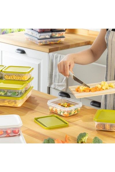 PANJI 4 Pieces Refrigerator - Freezer and Microwave Compatible Storage Set 1X2600Ml 1X1200Ml 2X500Ml White