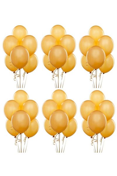 HKNYS 12 Pieces Metallic Pearlescent Gold (gold) Balloon, Flying with Helium-dog Day-party-quality Balloon