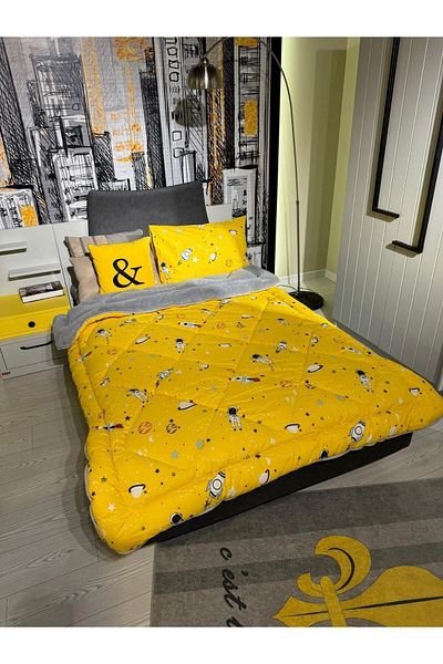 Violacasa Single Double Sided Welsoft Quilt Space Yellow