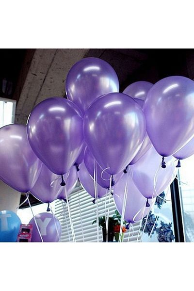 HKNYS 12 Pieces Metallic Pearlescent Lilac Balloon, Flying with Helium-dog Day-party-quality Balloon