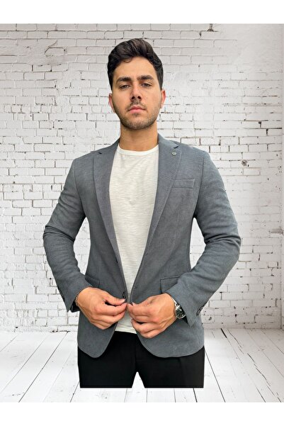 Luisero Αθλητικό μπλέιζερ για άντρες με υφή κηρήθρας καπνιστή Vad