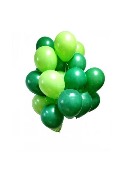 HKNYS 25 Adet Metalik Balon (koyu Yeşil - Açık Yeşil -karışık)