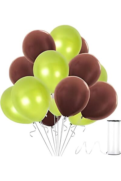 HKNYS 100 قطعة من البالونات باللون الأخضر الفاتح والبني بطول 5 أمتار هي هديتنا