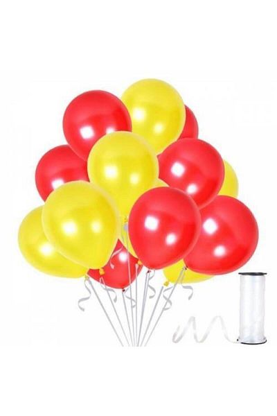 Acar Süs Yellow Red Metallic Balloon 12 Inch 100 Pieces