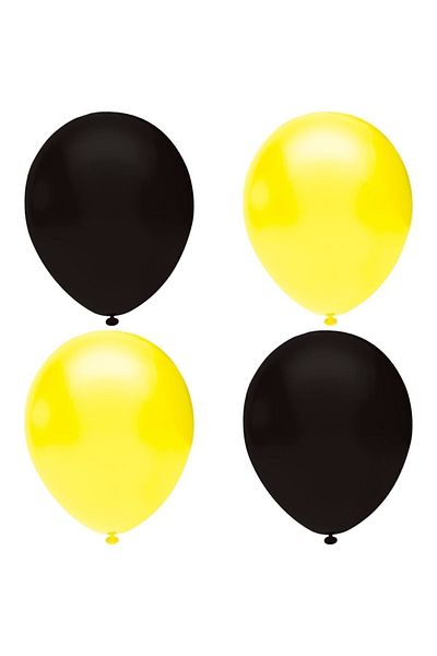 HKNYS Black - yellow Pastel Latex Balloon Helium Compatible - 50 Pieces - Balloon Chain Gift