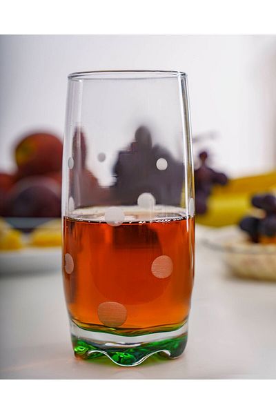 DECOSTYLE 6 Colors Soft Drink Glass with Polka Dots and Decor
