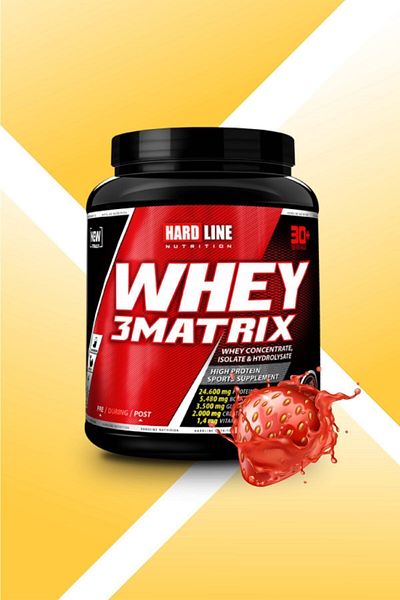 Hardline Strawberry Flavored Whey 3matrix - 908 Gr