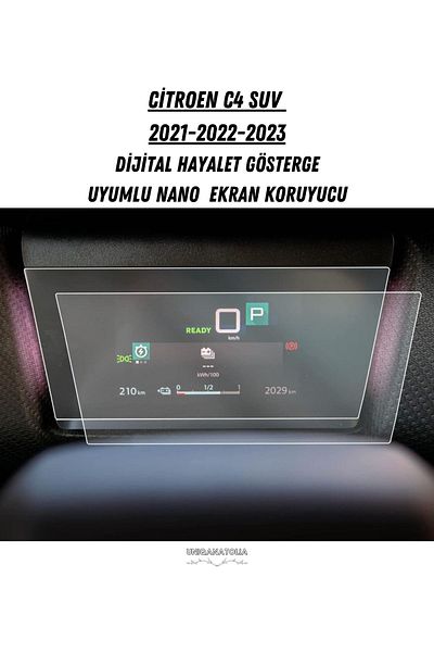 UniqAnatolia Nano Screen Protector Compatible with Citroen C4 Suv 2021 2022 2023 Digital Ghost Instrument