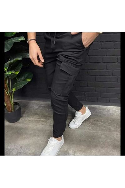 REDSONNE Gabardine Trousers - Cargo Pocket, Rubber Waist, High Waist, Wide Cut Unisex