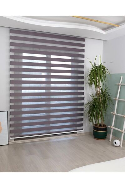 İNCİLİFE Düz Antrasit Renk Zebra Stor Perde Alüminyum Kasalı